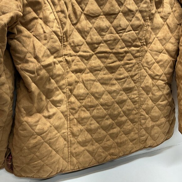 LARGE  Barn Jacket Faux Suede Quilted W/Lining-TOFFEE Isaac Mizrahi Live!❤️OFFER - Picture 8 of 13